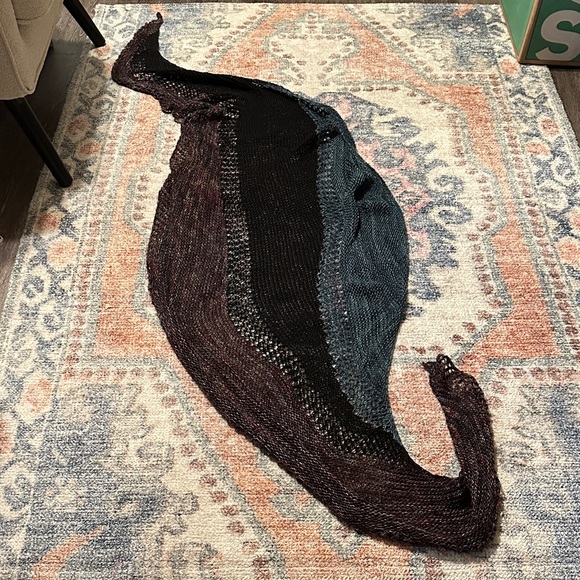 Moody Multicolor Witchy Large Hand knit Shawl - Picture 7 of 7